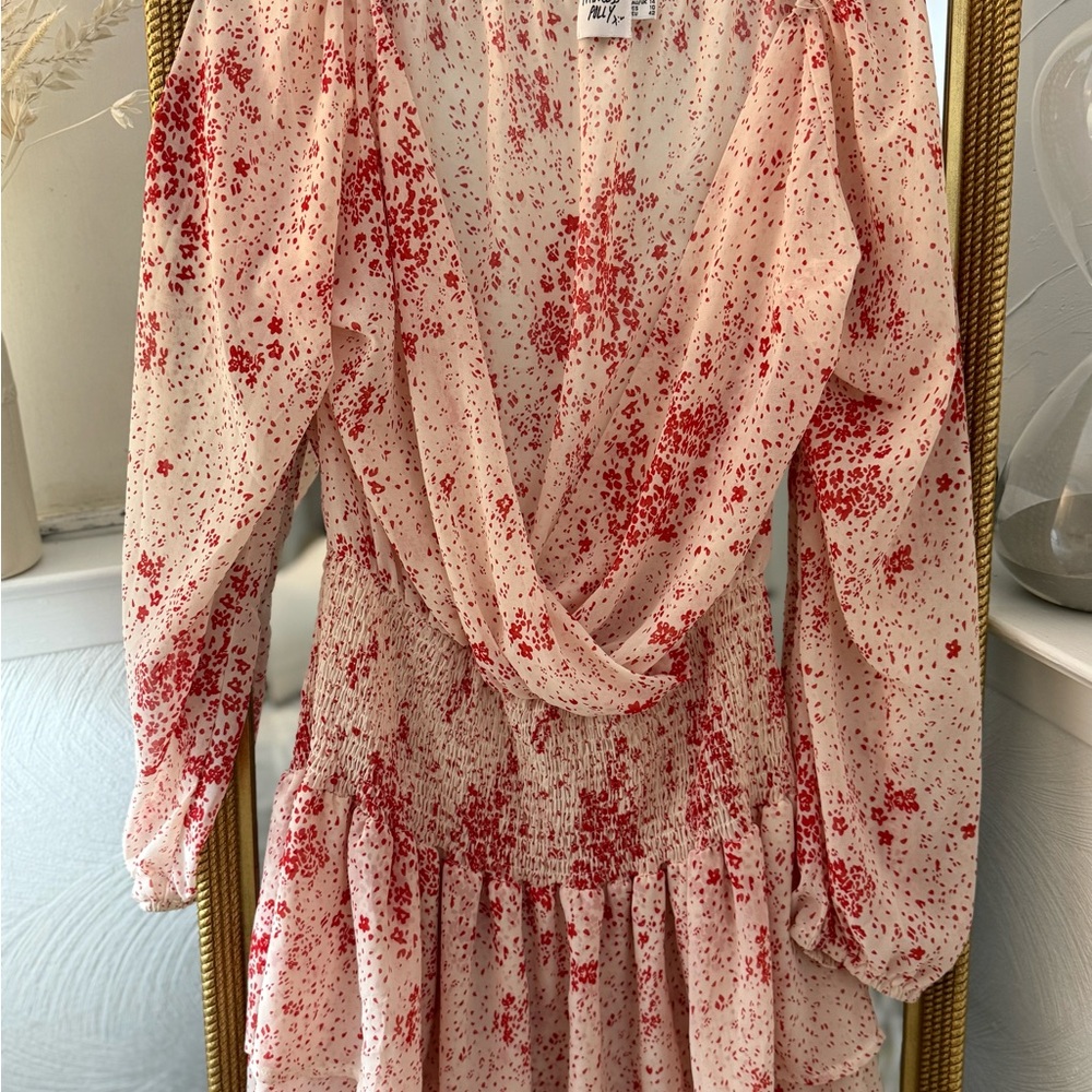 Princess Polly Red and White Patterned Dress